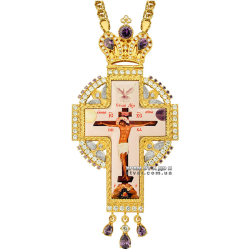 Крест наперсный латунный с цепью
