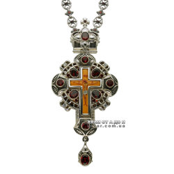 Крест наперсный серебряный с цепью