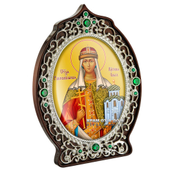 Икона латунная на дереве Великая княгиня Ольга