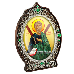 Икона латунная на дереве Святой апостол Андрей Первозванный