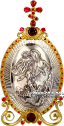 Икона серебряная настольная с образом святого великомученика Георгия Победоносца