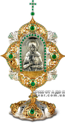 Икона серебряная настольная с образом святой блаженной Матроны Московской