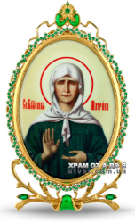 Икона серебряная настольная с образом Св.блаженной Матроны Московской