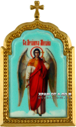 Икона серебряная настольная с образом Святого Архангела Михаила
