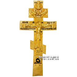 Крест требный латунный в позолоте с эмалью