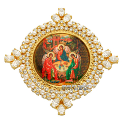 Накладка на митру латунная Троица в позолоте