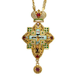 Крест для священника латунный с украшениями