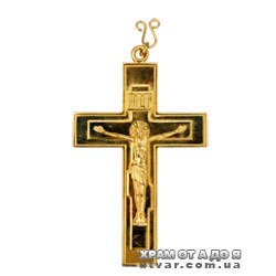 Крест для священнослужителей латунный в позолоте с литьевым распятием
