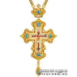 Крест для священнослужителей наперсный латунный с украшениями