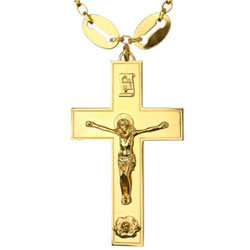 Крест для священника латунный с цепью