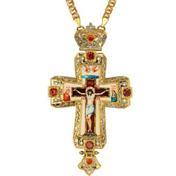 Крест для священника из латуни с позолотой
