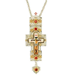 Крест для священника с цепью латунный