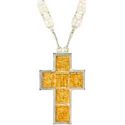 Крест латунный с фрагментальной позолотой