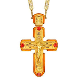 Крест для священника с цепью позолоченный