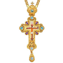 Крест с цепью для священника латунный позолоченный