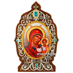 Икона настольная латунная Казанская Божья Матерь