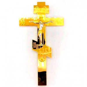 Крест водосвятный латунный Ника в позолоте арт. 2.7.0066лп