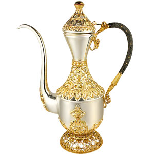 Чайник для теплоты латунный с фрагментарной позолотой арт. 2.7.1109лф