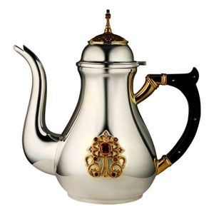 Чайник для теплоты латунный с фрагментарной позолотой арт. 2.7.0829лф