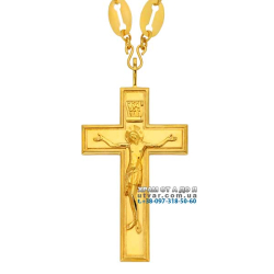 Крест комбинированный протоиерейский для священнослужителя позолоченный