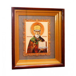 Икона настенная латунная Святитель Николай Чудотворец