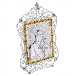 Икона настольная латунная Богородица Умягчение злых сердец