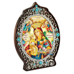 Икона латунная Пресвятая Богородица Неувядаемый Цвет