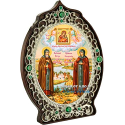 Икона латунная Петр и Февронья
