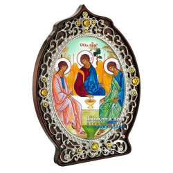 Икона латунная Троица