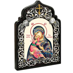 Икона латунная Образ Богородицы Владимирская