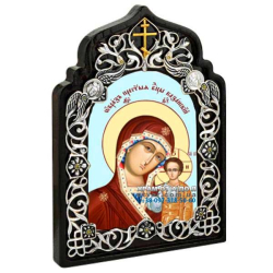 Икона латунная Образ Божией Матери Казанская