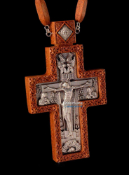 Крест наградный из красного дерева 12х7см
