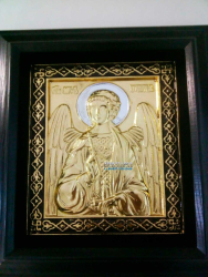Икона Ангела Хранителя с позолотой ризы 34х37см