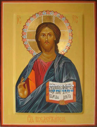 Икона Спасителя, рукописные иконы на сусальном золоте